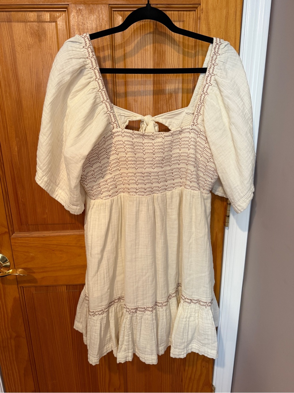 Free People Easy to Love Smocked Mini Dress in Moonglow Size Large